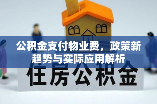 金安公积金支付物业费，政策新趋势与实际应用解析