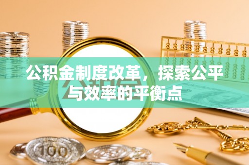 金安公积金制度改革，探索公平与效率的平衡点