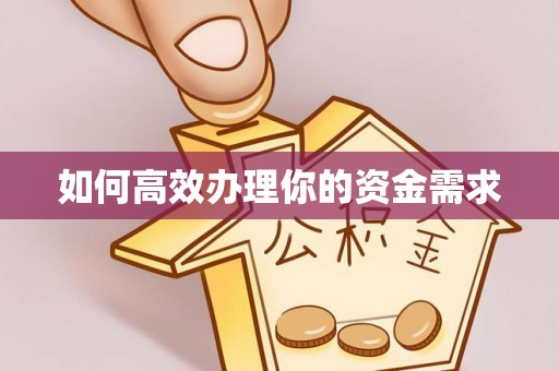 金安如何高效办理你的资金需求