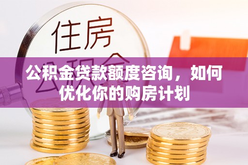 金安公积金贷款额度咨询，如何优化你的购房计划