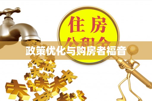 金安政策优化与购房者福音