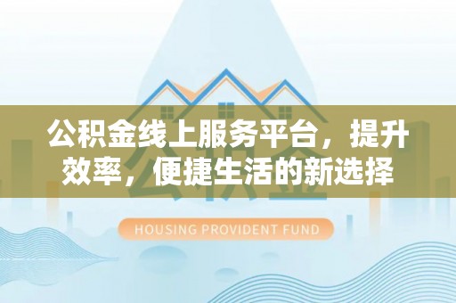 金安公积金线上服务平台，提升效率，便捷生活的新选择