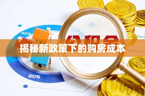金安揭秘新政策下的购房成本