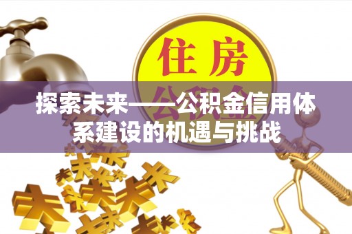 金安探索未来——公积金信用体系建设的机遇与挑战