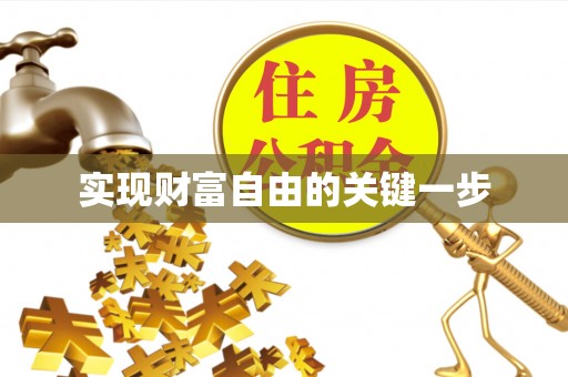 金安实现财富自由的关键一步