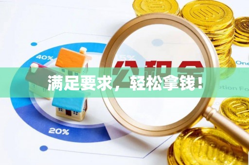 金安满足要求，轻松拿钱！