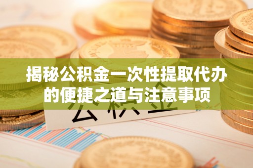 金安揭秘公积金一次性提取代办的便捷之道与注意事项